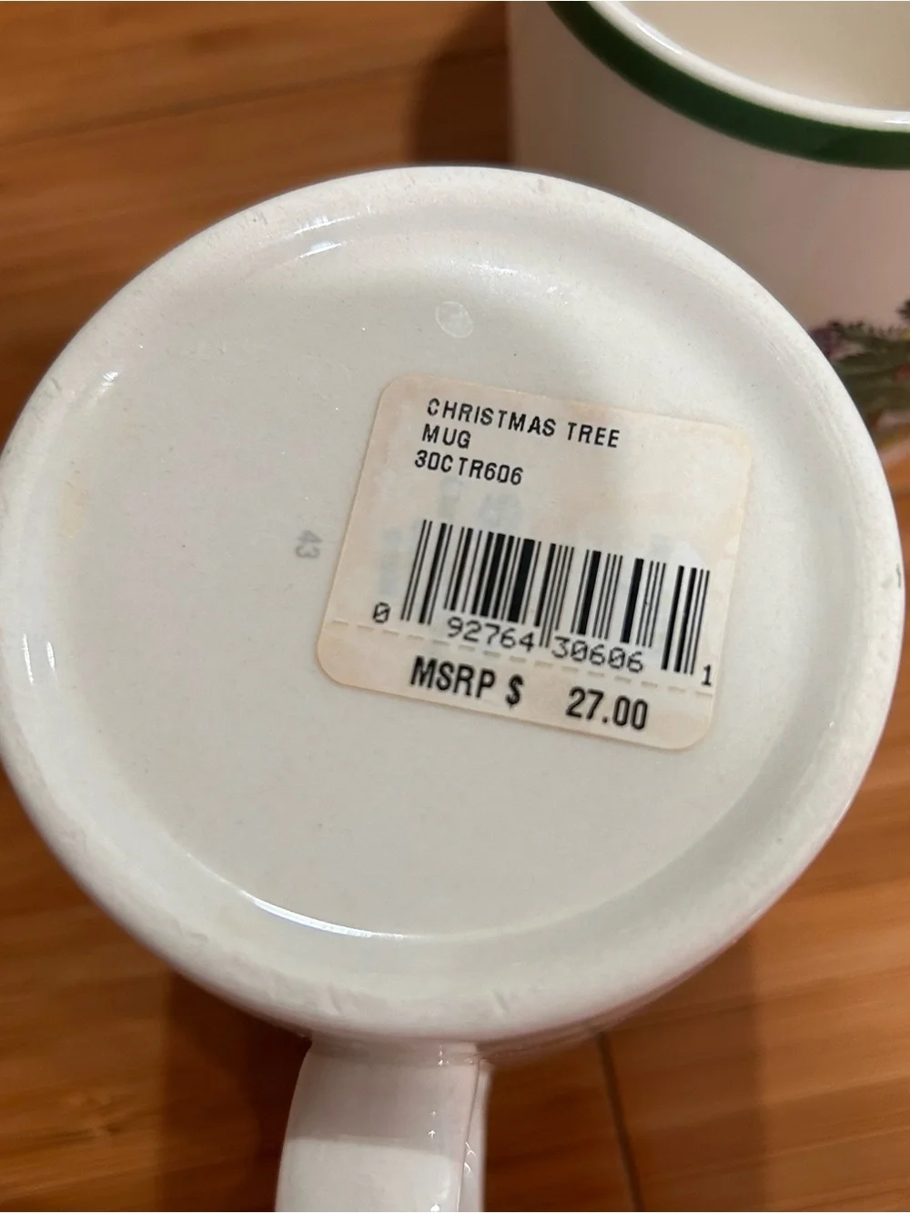 Spode Christmas Tree Mugs NWT 4 Count Set